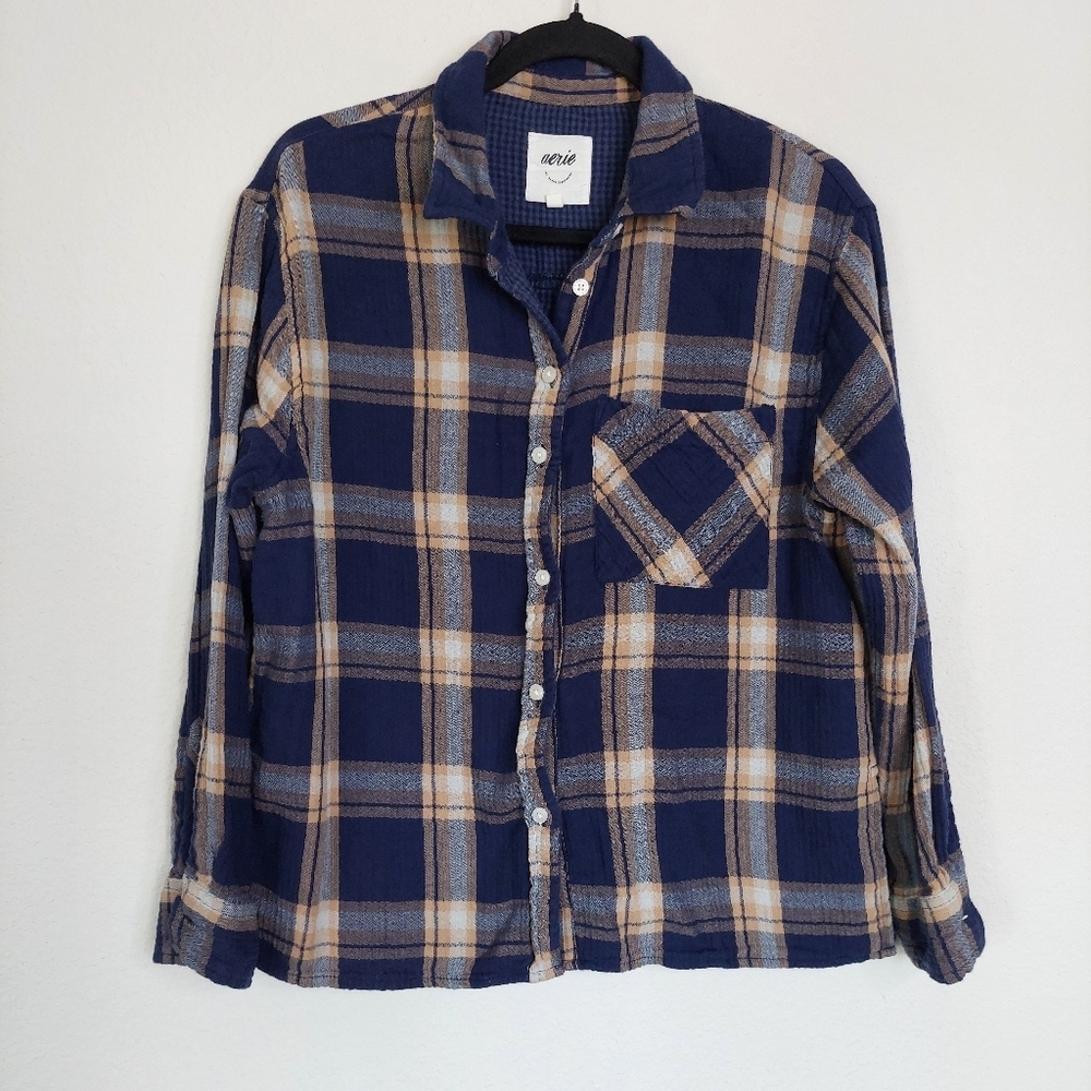 Aerie Button Front Flannel Shirt Size‎ Small